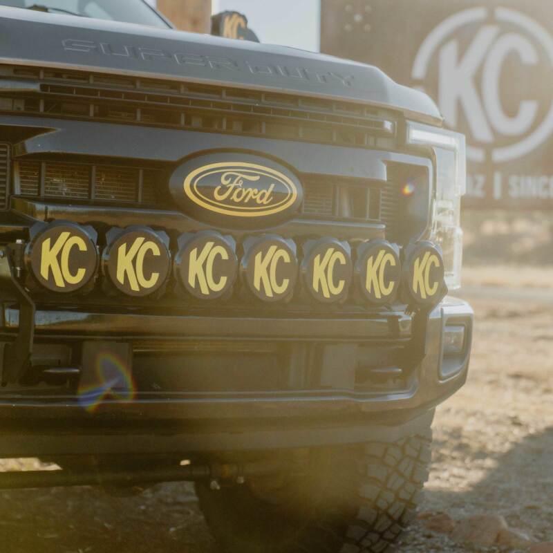Ford Super Duty Light Bar Kit - Front Bumper - KC HiLiTES - Gravity LED Pro6 - Black - `17-`27